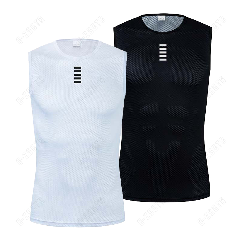 Reflective Vest Cycling - サイクリングベースレイヤー反射下着白サイクリングジャージスポーツベスト男性アンダーシャツ速乾性 Elastici ベストロードバイクジャージ