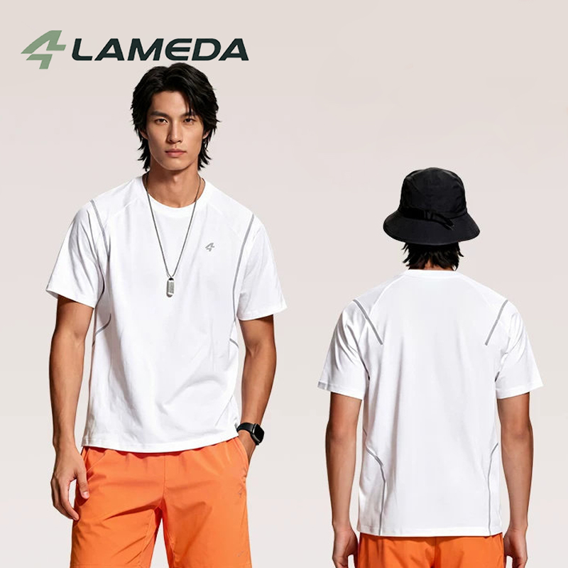 Cycling Shorts For Commute - LAMEDA サイクリング半袖男性用アウトドアスポーツ通勤カジュアル反射ルーズ Tシャツ速乾性夏ランニングショーツ