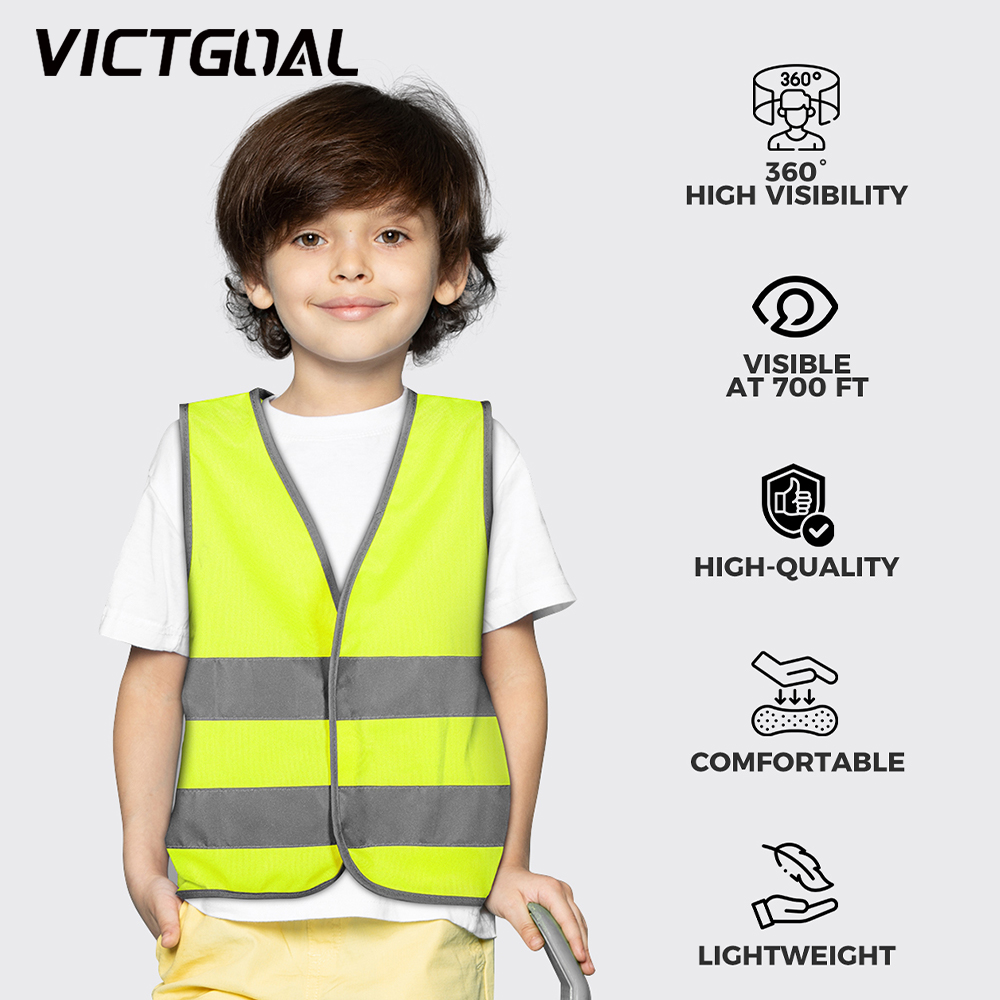 Reflective Vest Cycling - キッズ安全ベスト反射服子供トレーニングスポーツ保護学校屋外高視認性蛍光ストリップ