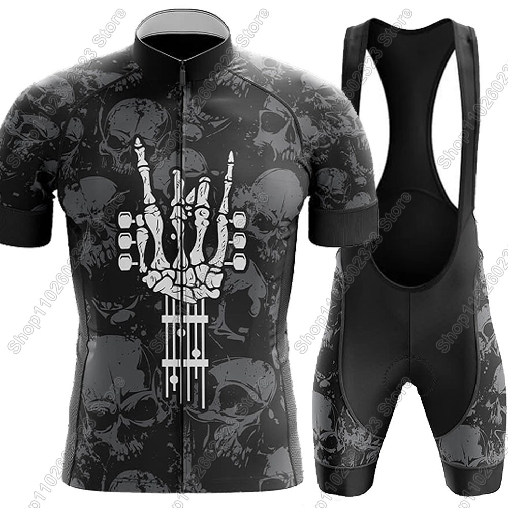 Cycling Commuter Clothing - ロックンロールサイクリングジャージ 2025 セット夏の自転車服ロードバイクシャツスーツ自転車ビブショーツ MTB Ropa マイヨ