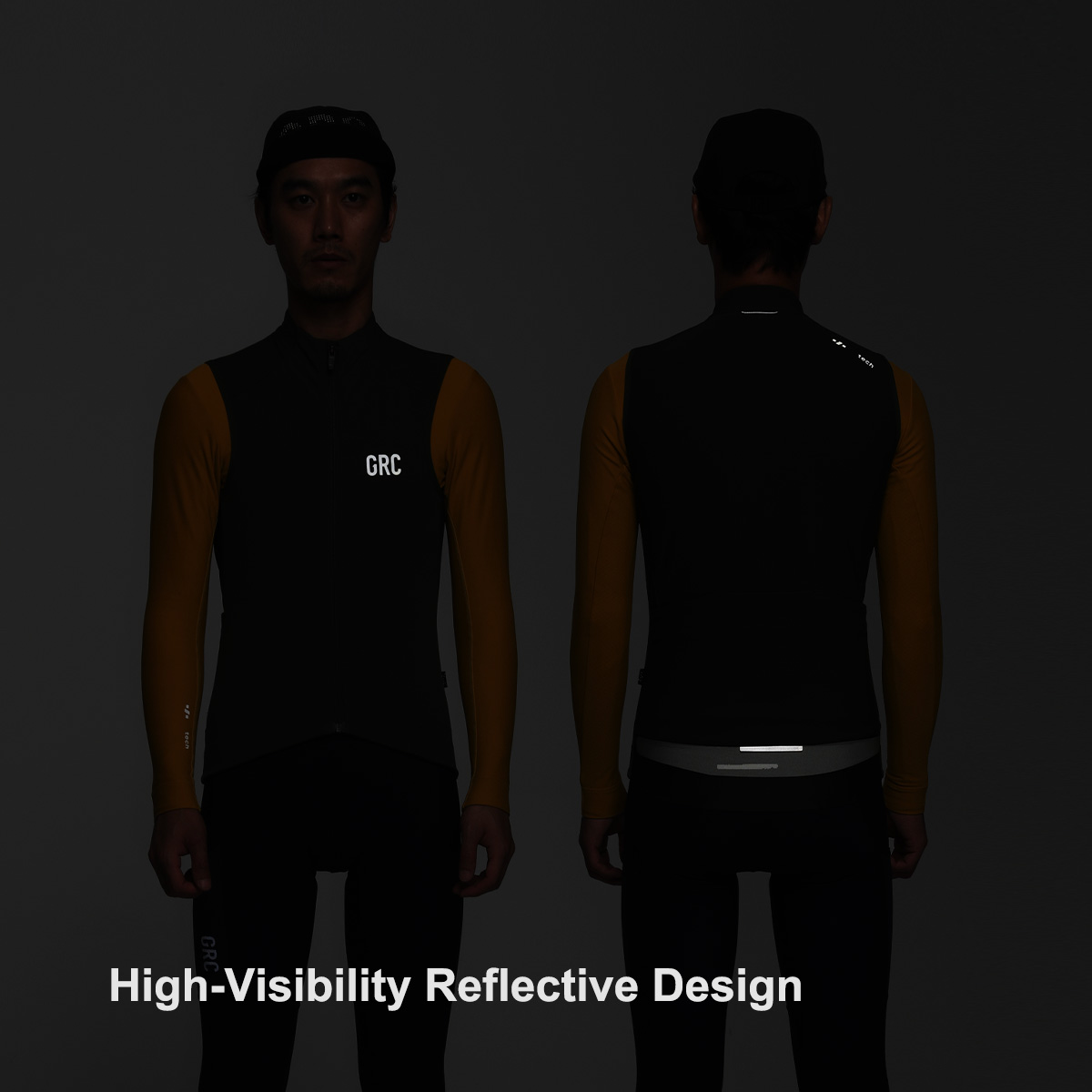 GRC サイクリング アパレル メンズ テック 防風フリース - Reflective Vest Cycling のレビューと価格