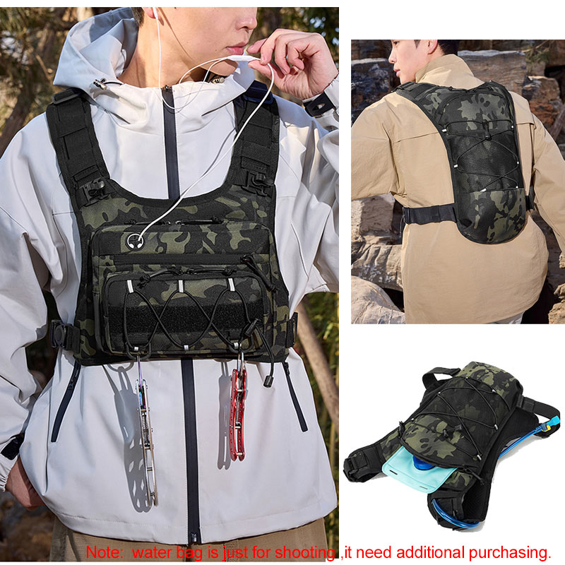 タクティカルバッグ フロントチェストリグベスト バックパック - Reflective Vest Cycling のレビューと価格